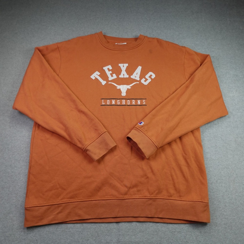 Texas Longhorns Mens XL Orange NCAA Pullover Sweatshirt Champion